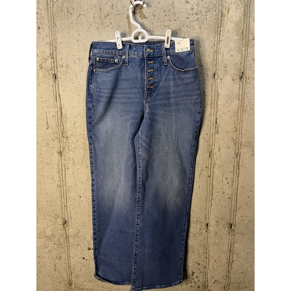 J. Crew Women's Size 26 1996 Slim Wide Leg‎ Medium Wash NWT Classic Button Fly